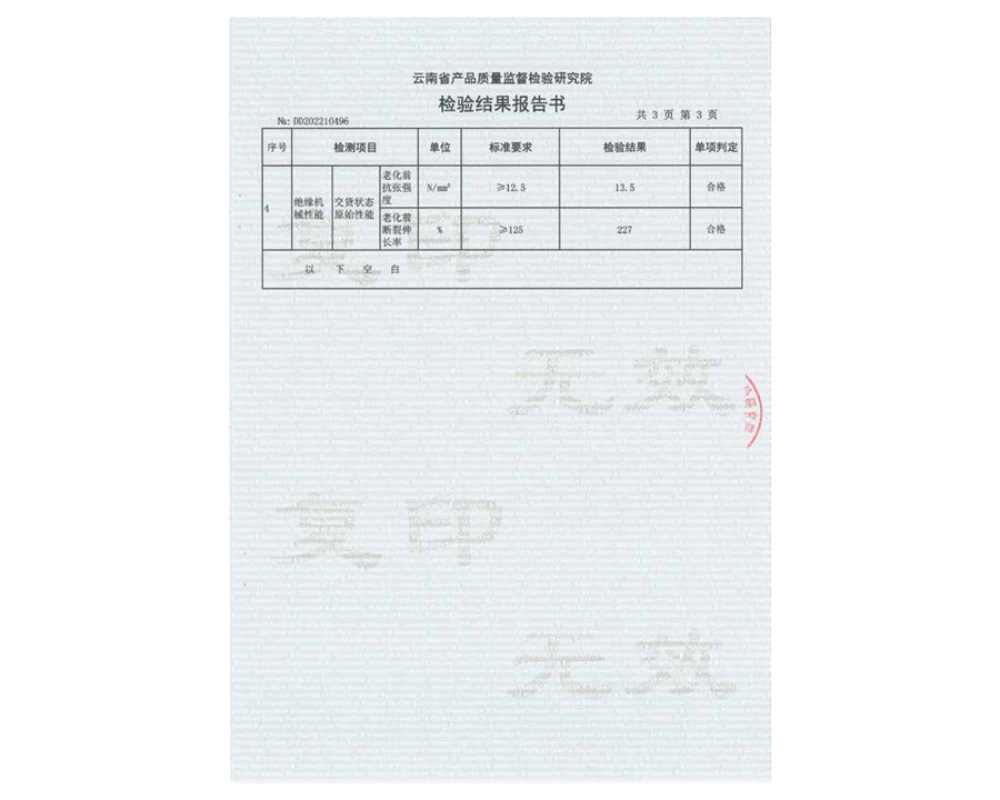 檢驗(yàn)結(jié)果報(bào)告書